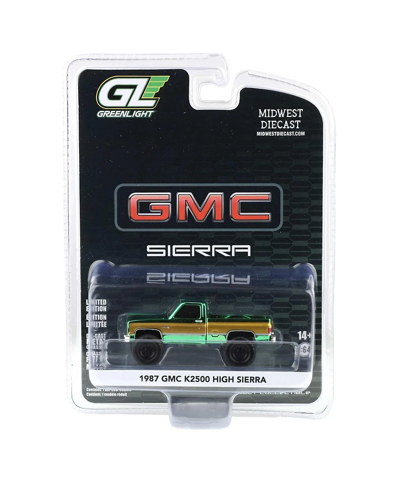 Greenlight Green Chrome Chase 1/64 1987 Gmc K2500 High Sierra Lifted Dealer Exclusive