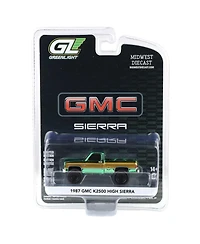 Greenlight Green Chrome Chase 1/64 1987 Gmc K2500 High Sierra Lifted Dealer Exclusive