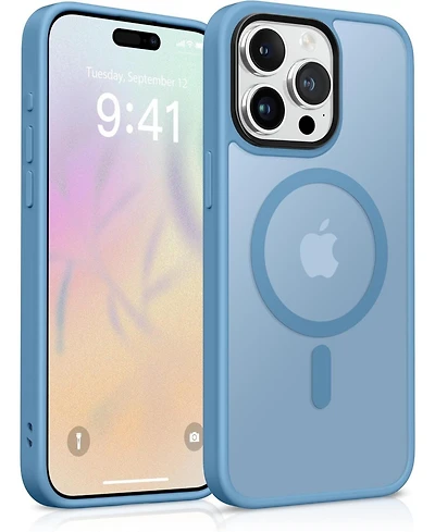 Gonez Magnetic for iPhone 15 Pro Max Case,Compatible with MagSafe Slim Translucent Matte Back Shockproof Phone Protective Case
