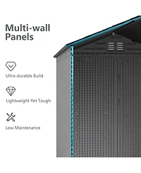 Decksplore 6.2 Feet W X 6.1 Feet D Durable Resin Outdoor Storage Shed With Floor And Double Doors