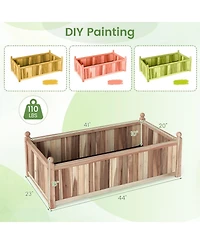 Gouun Acacia Wood Planter Box with Detachable Bottom Panel