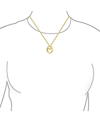 Bling Jewelry Family Parent New Mother Mom Loving Son Child Daughter Heart Shaped Pendant Necklace For Women Rose Gold Plated Sterling Silver