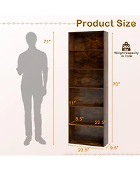 Sugift 6-Tier Bookcase with Open Shelves and Anti Toppling Kit