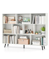 Sugift 10 Cube 55 Bookcase with 5 Tapered Metal Legs