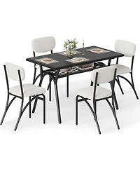 gaomon 4-Person Modern Dining Set with Storage and Boucle Chairs for Small Spaces