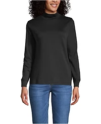 Lands' End Women's Long Sleeve Supima Mock Turtleneck Top