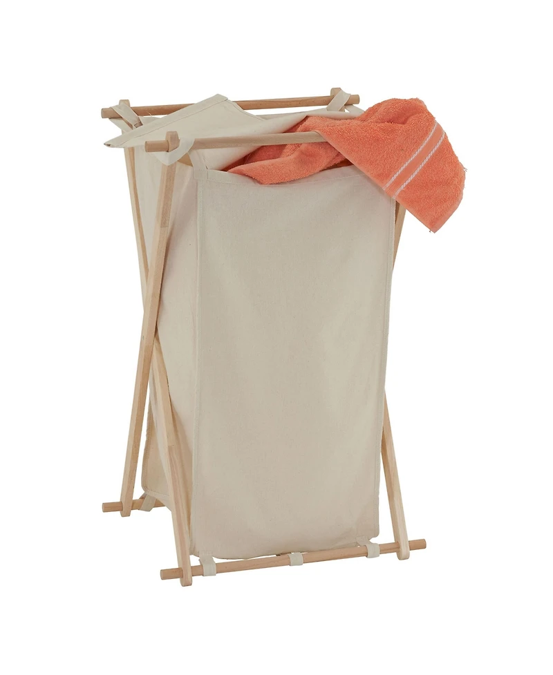 Household Essentials X-Frame Wood Laundry Hamper