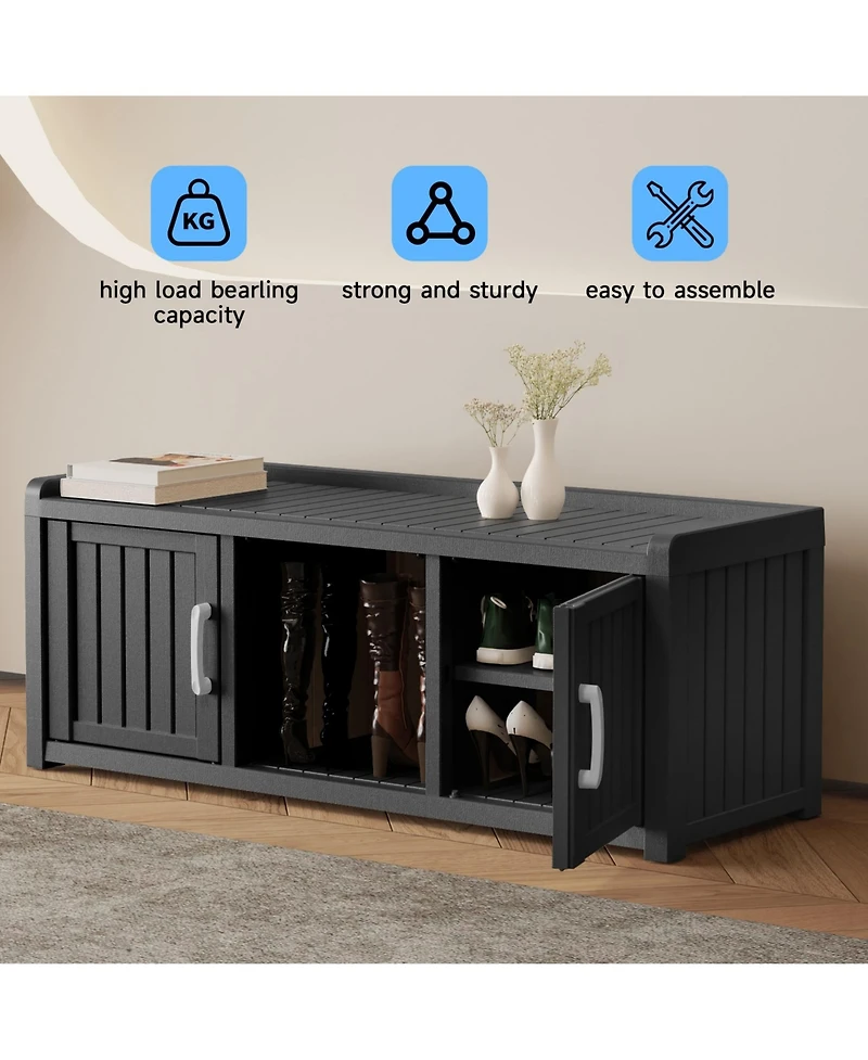 Clihome 120 Gallon Shoe Storage Cabinet with 3 Doors