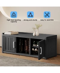 Clihome 120 Gallon Shoe Storage Cabinet with 3 Doors