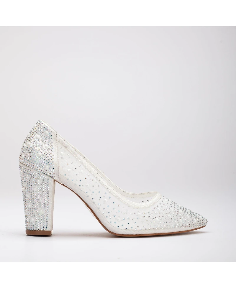 Forever & Always Shoes Women's Margaret Ivory Lace Stiletto