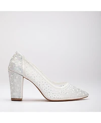 Forever & Always Shoes Women's Margaret Ivory Lace Stiletto