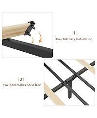 Homfan Cozy Boucle Upholstered Bed Frame