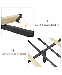 Homfan Cozy Boucle Upholstered Bed Frame – Modern Platform with Adjustable Cloud Headboard, 2 Storage Drawers, No Box Spring Needed