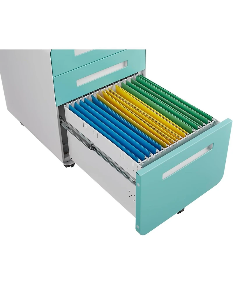 gaomon Drawer Mobile File Cabinet with Lock, Under Desk Metal Filing for Home Office, Storage 5 Wheels Letter/Legal