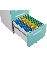 gaomon Drawer Mobile File Cabinet with Lock, Under Desk Metal Filing for Home Office, Storage 5 Wheels Letter/Legal