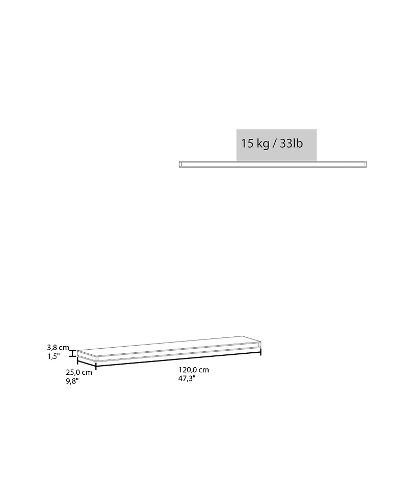 Fm Furniture Greer Floating Shelf in Melamine x2