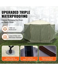 Mecale 12x12 Ft Pop Up Gazebo Tent 6-Sided with Mosquito Netting