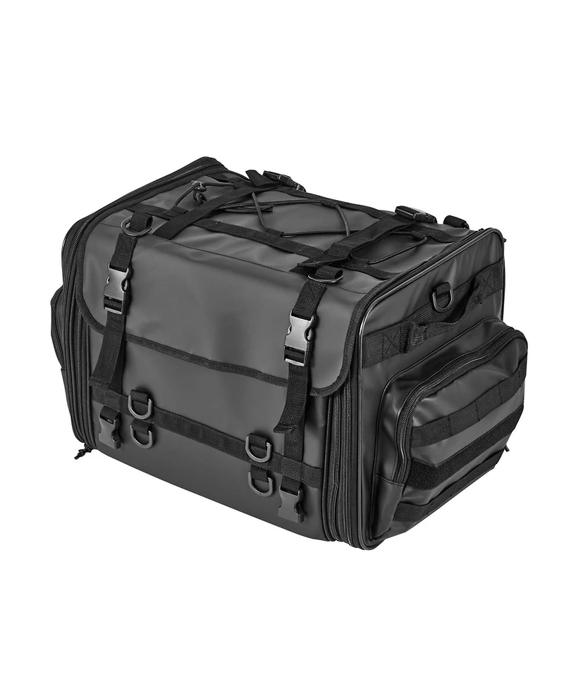 Mecale 40 to 60L Expandable Motorcycle Tail Bag with Waterproof Rain Cover