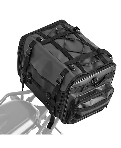 Mecale 40 to 60L Expandable Motorcycle Tail Bag with Waterproof Rain Cover