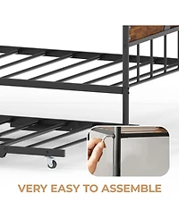 gaomon Metal Daybed with Optional Trundle Stylish Headboard