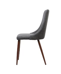 Rainsken Mid Century Modern Dining Chairs Set of 2, Fabric Upholstered Kitchen with Curved Backrest and Tapered Legs for Room