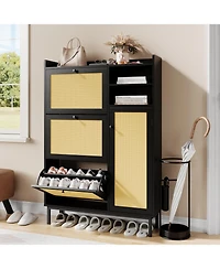gaomon Freestanding Shoe Cabinet with 3 Flip Drawers and 5 Tier Shelves