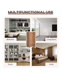 Rainsken 3 Panel Room Divider, 6FT Tall Folding Privacy Screen, Freestanding Hand-Woven Partition, for Bedroom Home Office, No Assembly Required