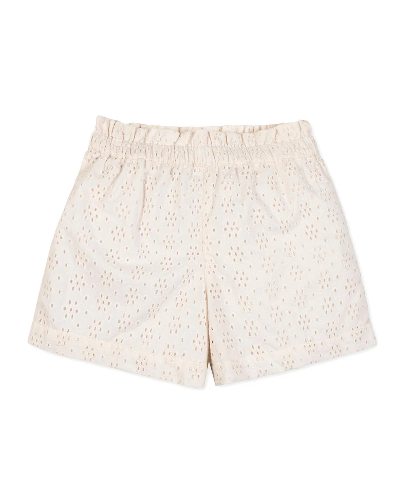 Hope and Henry Little Big Girls' Organic Puff Sleeve Seersucker Romper