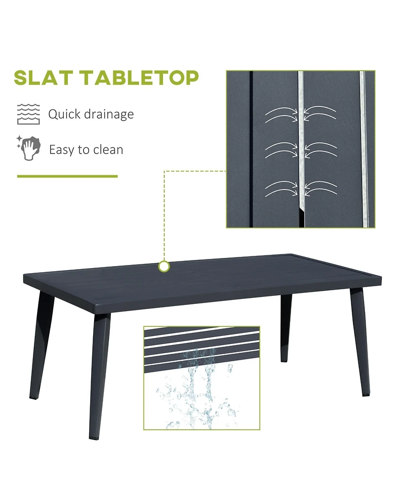 Outsunny 4 Pc Patio Furniture Set w/ Table & Cushion,
