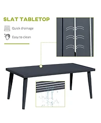 Outsunny 4 Pc Patio Furniture Set w/ Table & Cushion,