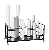 Sugift 50-Slot Rolling Storage Cart with Heavy-Duty Metal Frame for Large Format Document Organization