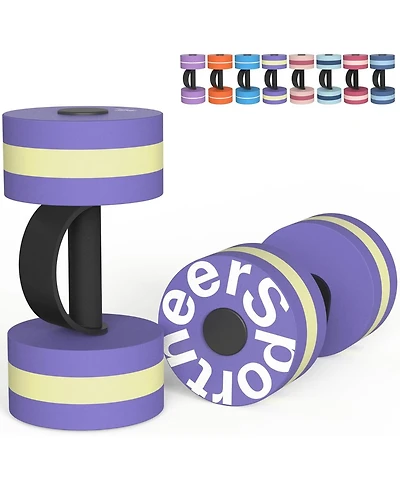 Sportneer Water Weights Aquatic Exercise Dumbbells Set of 2 Eva Foam Pool Weights for Water Aerobics Weight Loss