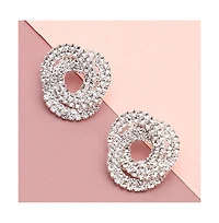Sohi Women's Black Wrap Stud Earrings