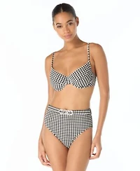 Michael Kors Womens V Neck Underwire Bikini Top High Waist Hipster Swim Bottoms