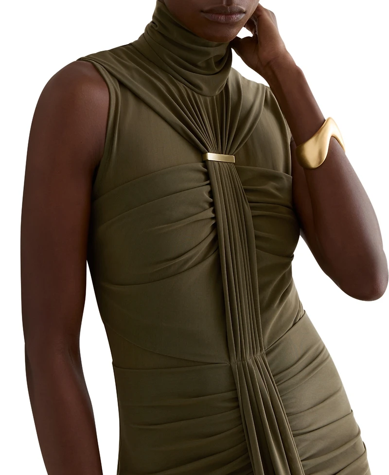 Reiss Women's Ruched Sleeveless Maxi Dress