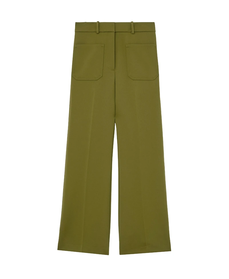 Reiss Women's Priya Twill High-Rise Flared Pants