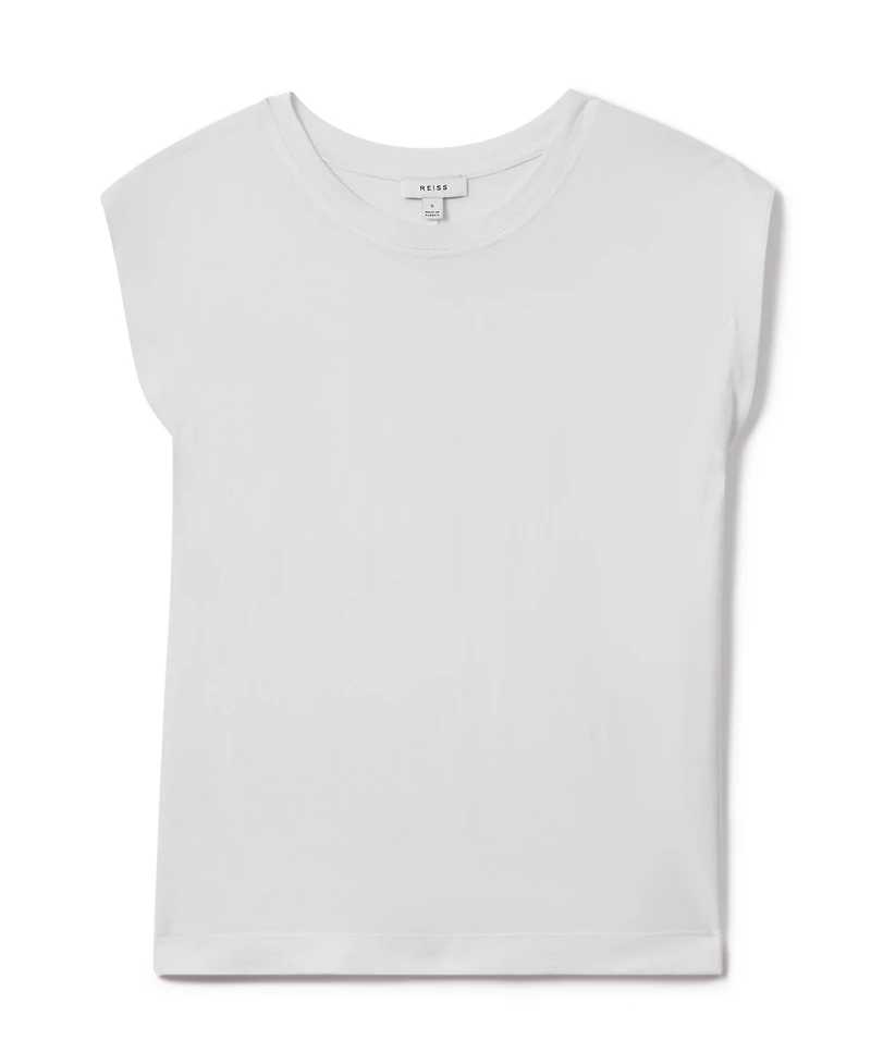Reiss Women's Cotton Capped Sleeve T-Shirt