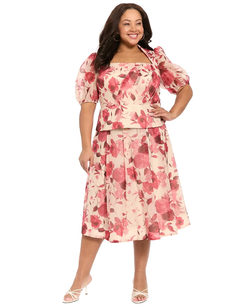 Muse Plus Polyester Shrug Asymmetrical Pleat Corset Top