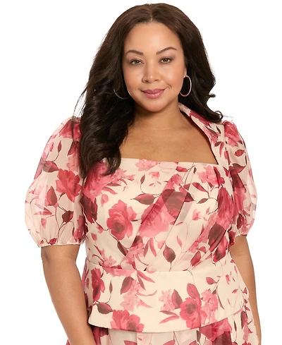 Muse Plus Polyester Shrug Asymmetrical Pleat Corset Top