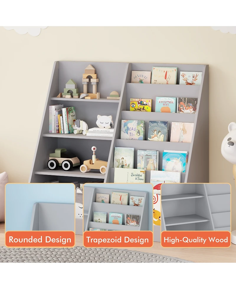 Rainsken Kids Bookshelf and Toy Storage Organizer