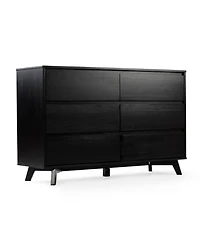 Max and Lily Solid Wood Scandinavian 6 Drawer Dresser