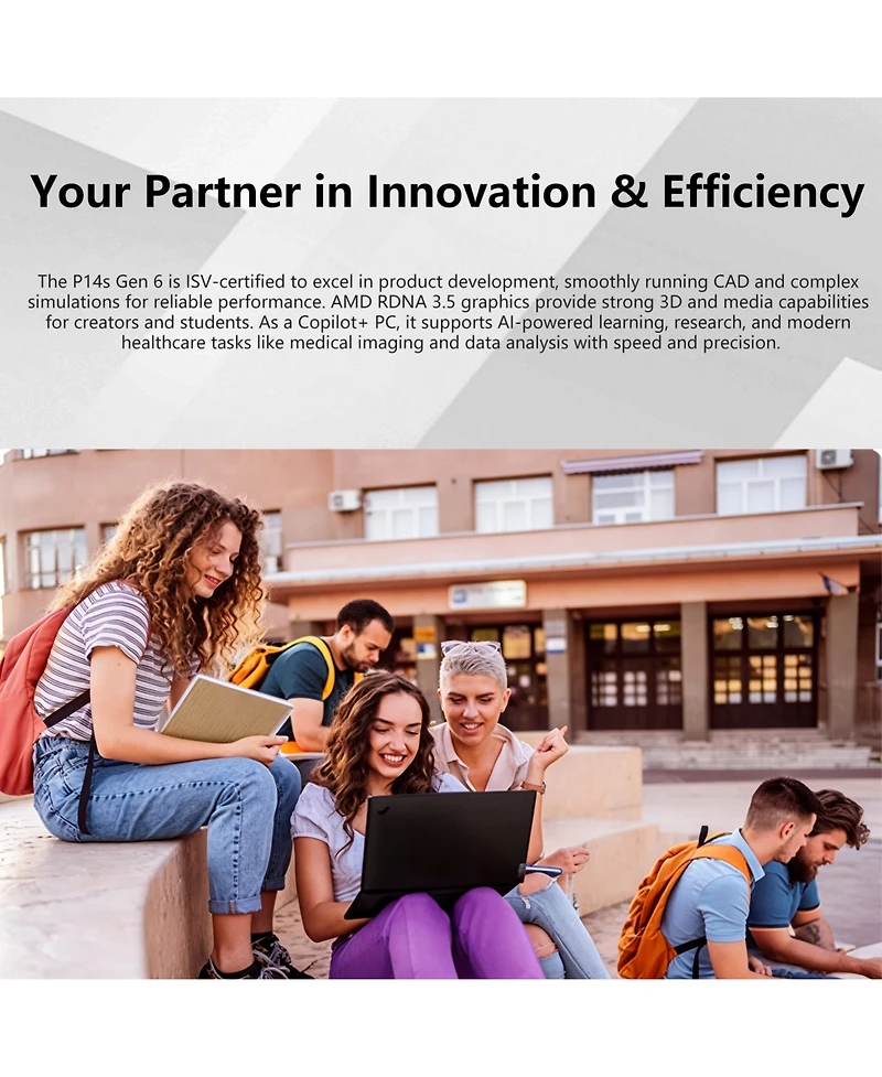 Lenovo ThinkPad P14s 14 inches Traditional Laptop Amd Ryzen Ai 7 64GB Ram Amd Radeon Graphics 2TB Ssd Storage Windows 11 Pro 60Hz