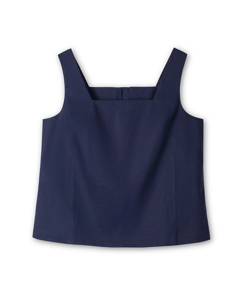 Hope & Henry Women's Linen Square Neck Tank