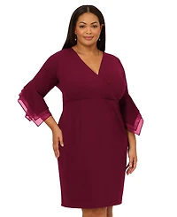 Adrianna Papell Plus 3/4-Sleeve Sheath Dress