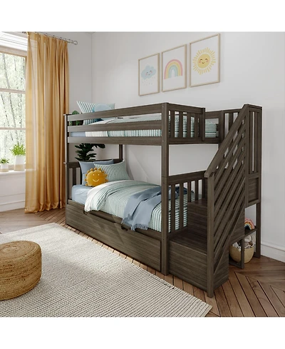 Max & Lily Twin over Staircase Bunk with Trundle