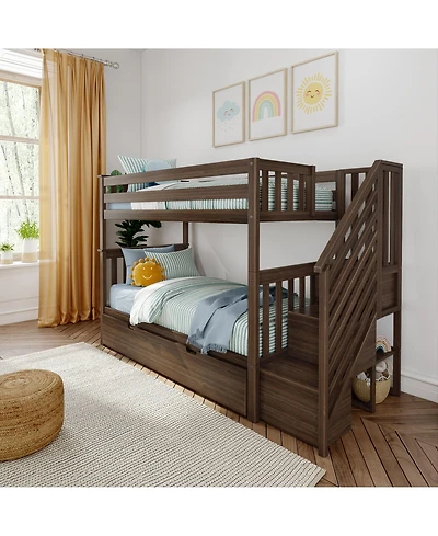 Max & Lily Twin over Staircase Bunk with Trundle
