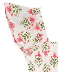 Rare Editions Girls' 7-16 Block Print Smoked Dress