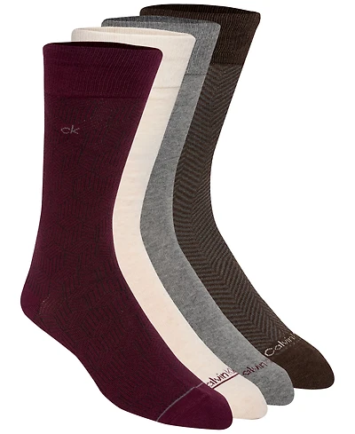 Calvin Klein Men's Flat Knit Crew Socks, 4-Pack