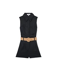 Reiss Women's Linen Sleeveless Belted Rompers
