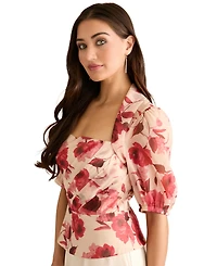 Muse Women's Pleated Square Neck Corset Top
